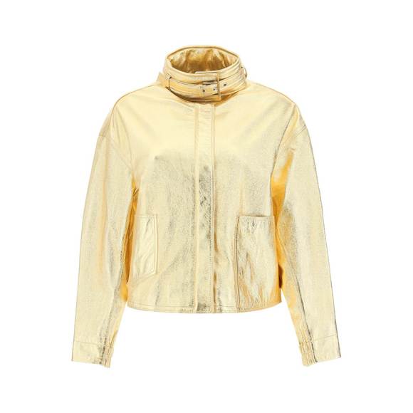 Saks potts houston gold-laminated leather bomber jacket - Picture 1 of 4